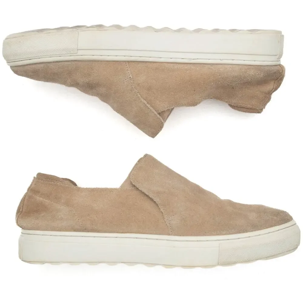J/Slides Tan Suede Slip-On Sneakers Size 8.5